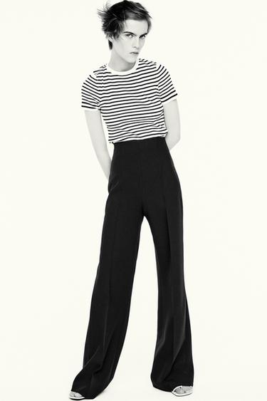 ZW COLLECTION HIGH-WAIST ZIP TROUSERS - Navy blue by Zara - Image 0
