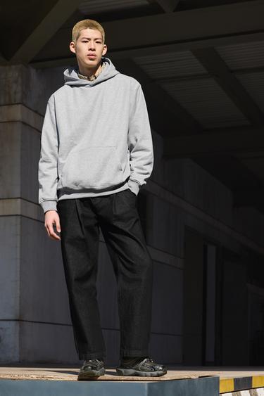 BASIC HOODIE - Grey marl by Zara