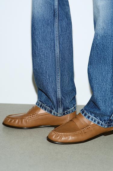 SOFT GATHERED LOAFERS - Brown by Zara