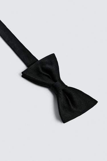 BASIC SILK BOW TIE - Black by Zara