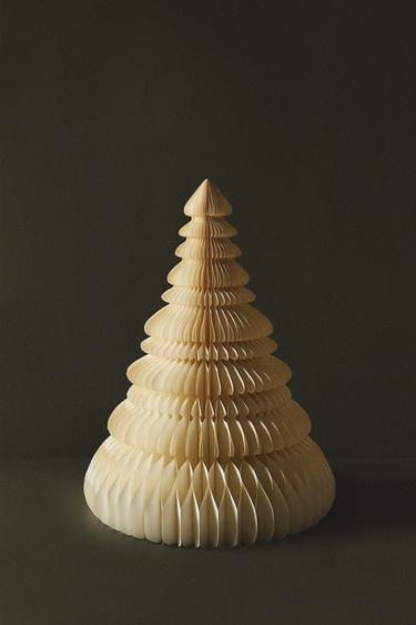 (100 CM) FLOOR PAPER CHRISTMAS TREE - Oyster-white by Zara