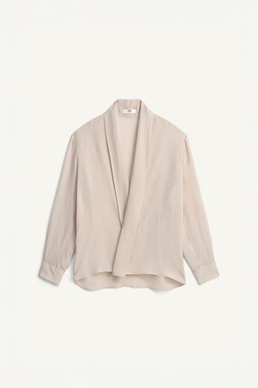 100% CUPRO KIMONO SHIRT - Ecru by Zara