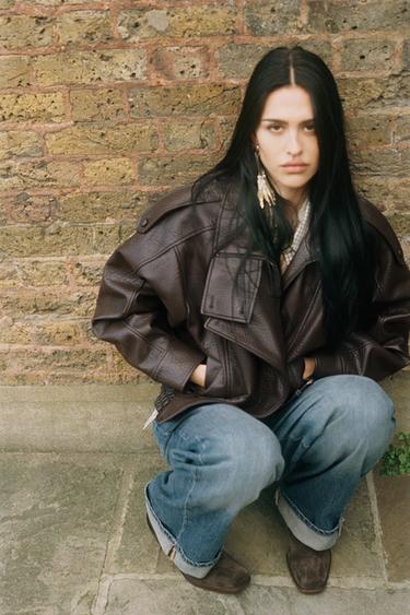 FAUX LEATHER JACKET - Brown by Zara