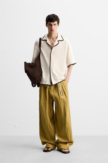CONTRAST TRIM SHIRT - Oyster-white by Zara