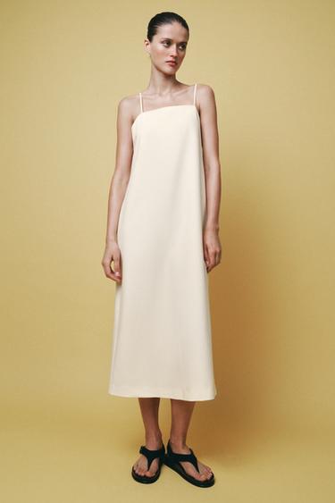 ZW COLLECTION MINIMAL STRAPPY DRESS - Oyster-white by Zara - Image 0