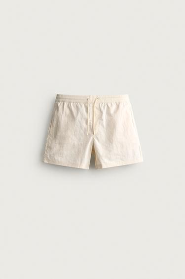 BASIC MID-LENGTH SWIMMING TRUNKS - Ecru by Zara