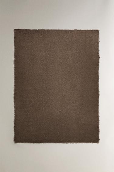 LIGHTWEIGHT CASHMERE THROW - Brown / Taupe by Zara - Image 0