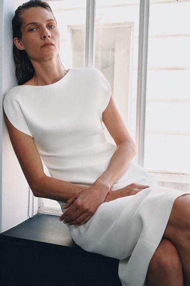 ZW COLLECTION MIDI DRESS - Oyster-white by Zara