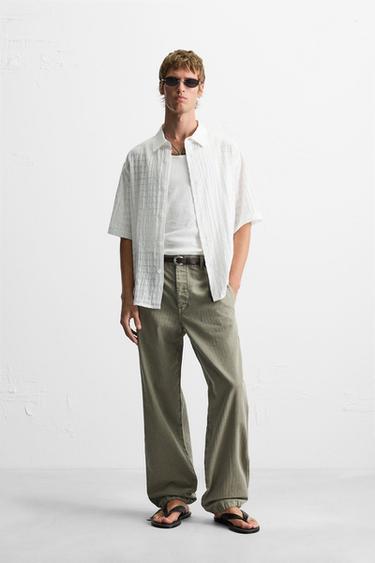 TEXTURED CHECK SHIRT - White by Zara