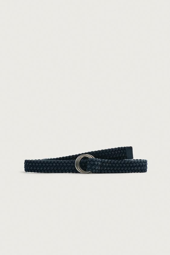 BRAIDED COTTON BELT - Navy blue by Zara - Image 0