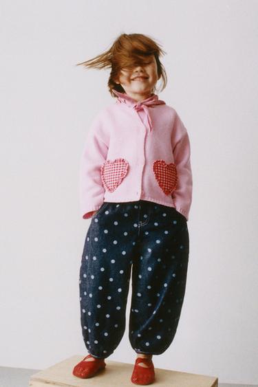 CARDIGAN WITH HEART POCKETS - Pink by Zara