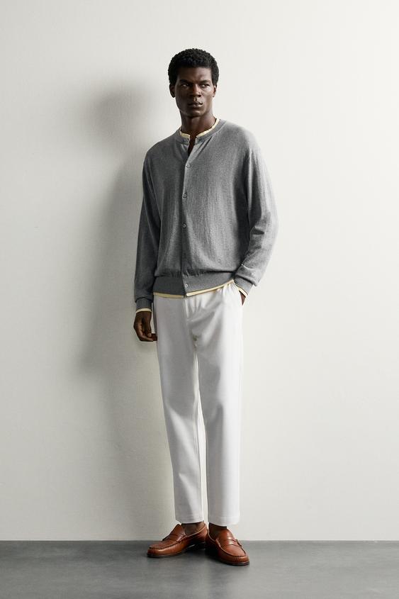 COMFORT TEXTURED CHINO TROUSERS - White by Zara - Image 0