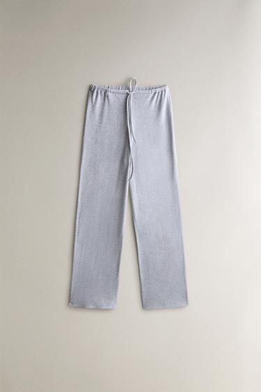 RIBBED COTTON TROUSERS - Grey by Zara - Image 0