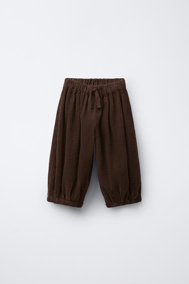 CORDUROY SAROUEL TROUSERS - Brown by Zara