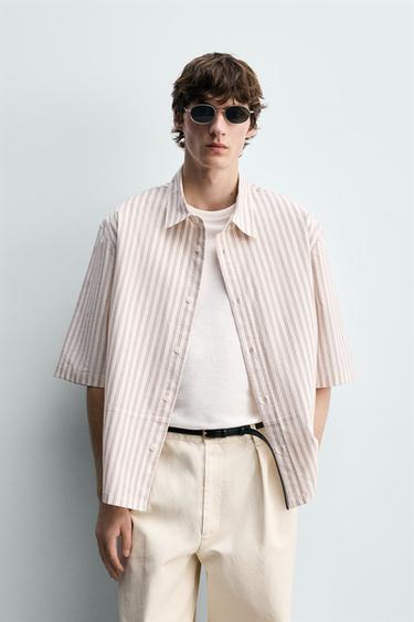 RELAXED FIT STRIPED SHIRT - Ecru by Zara