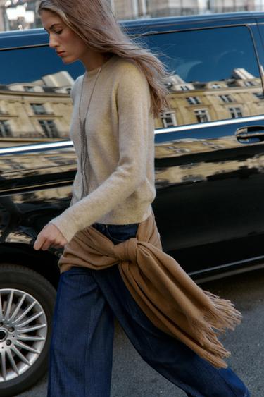 WOOL AND ALPACA JUMPER - Ecru by Zara