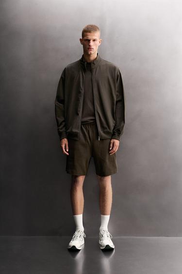 RELAXED FIT ZIP-UP SWEATSHIRT - Brown by Zara