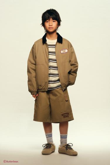BUTTERBEAR © CORDUROY COLLAR BOMBER JACKET - Caramel by Zara