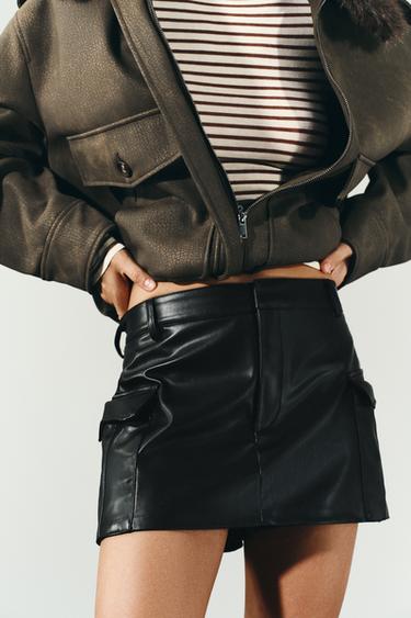 CARGO SKORT - Black by Zara