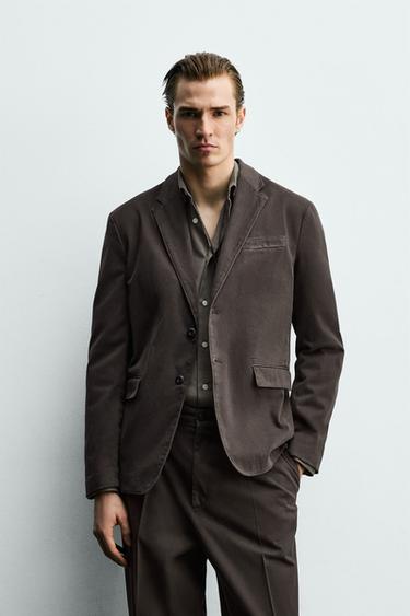WASHED EFFECT SUIT BLAZER - Taupe grey by Zara
