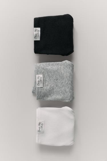 AGES 9-14 / THREE-PACK OF LABEL BRIEFS - Black / White by Zara