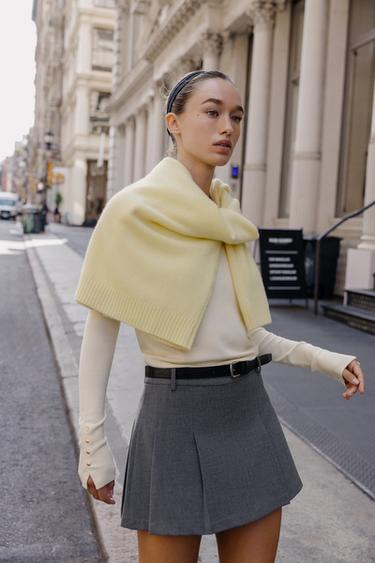 BASIC PLAIN KNIT JUMPER - Butter by Zara