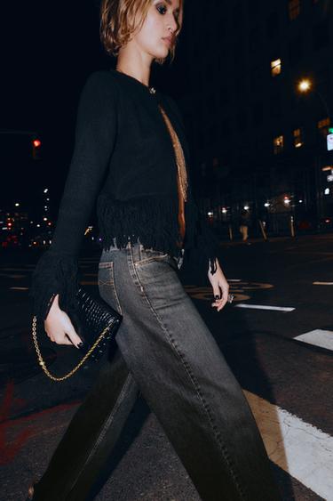 EMBOSSED FLAP BAG - Black by Zara