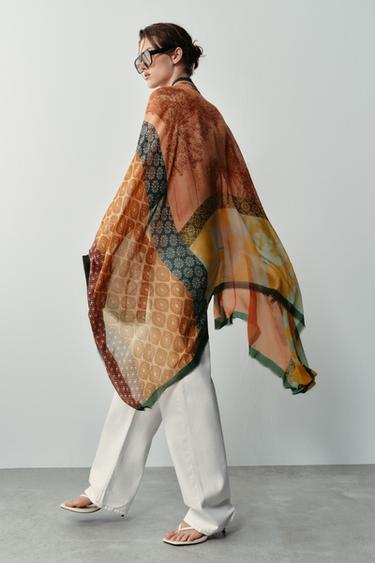 MODAL SILK PRINTED SCARF - Multicoloured by Zara