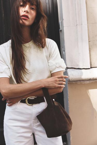 VOLUMINOUS FLORAL T-SHIRT - White by Zara