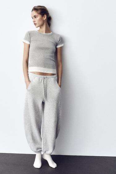 DOUBLE LAYER T-SHIRT - Grey marl by Zara - Image 0