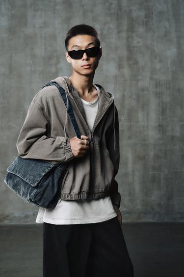 WASHED HOODED JACKET - Grey by Zara