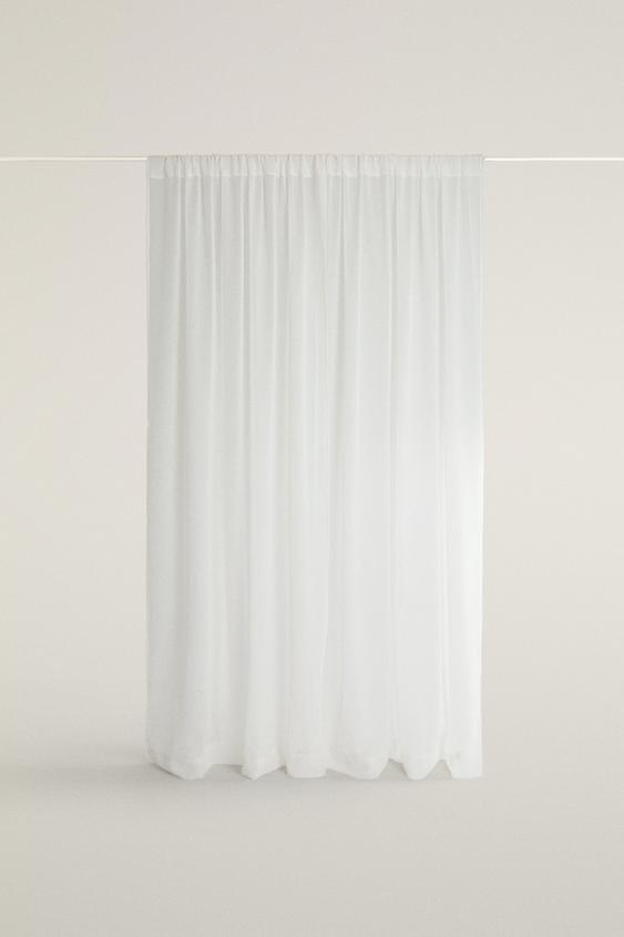 VERY LOW OPACITY SHEER CURTAIN (SET OF 2) - Ecru by Zara - Image 0