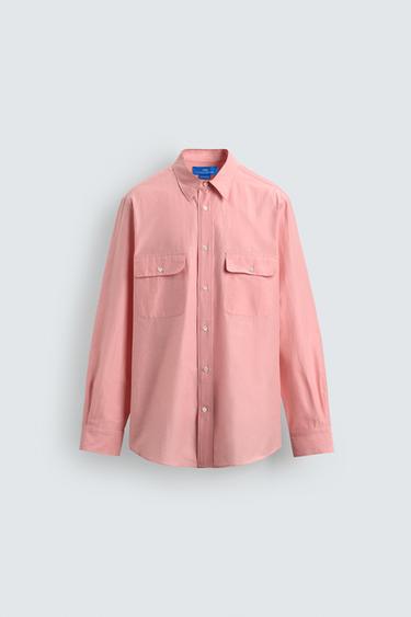 REGULAR FIT FLUID SHIRT WITH POCKETS AARON LEVINE X ZARA - Chalk pink by Zara