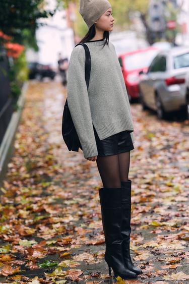 OVER-THE-KNEE HEELED BOOTS - Black by Zara - Image 0