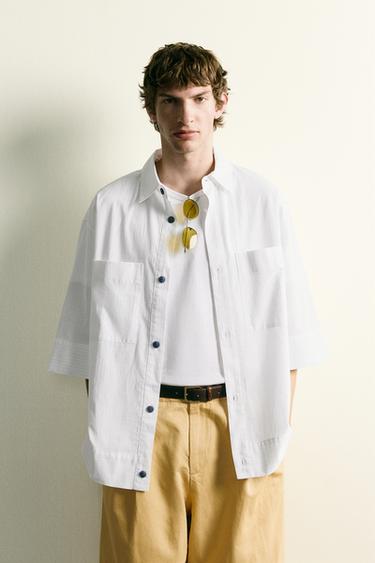 STRIPED BOXY FIT SHIRT - White by Zara