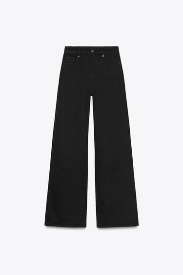 ZW COLLECTION HIGH-WAIST WIDE-LEG JEANS - Black by Zara