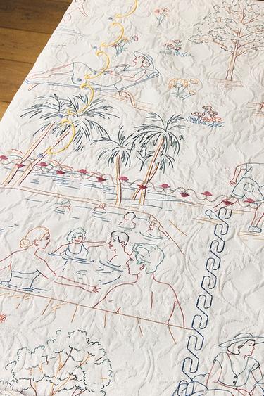 TOILE DE JOUY COTTON TABLECLOTH - Ecru by Zara