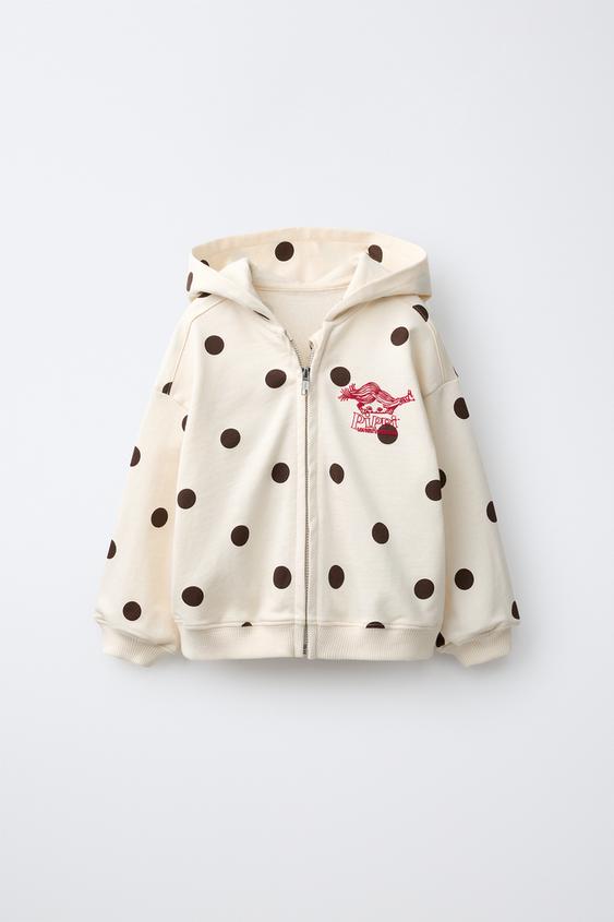 PIPPI LONGSTOCKING POLKA DOT HOODIE - Ecru by Zara - Image 0