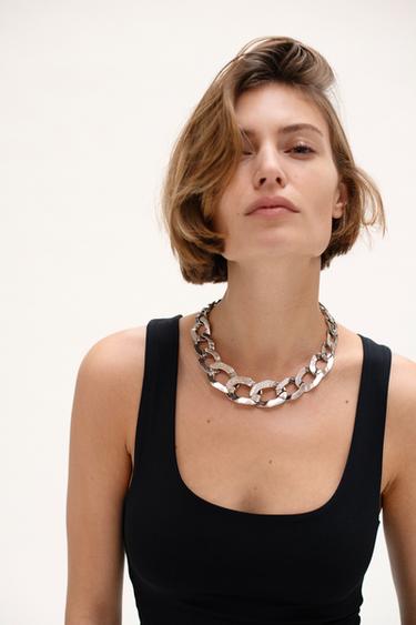 POLYAMIDE TOP WITH WIDE STRAPS - Black by Zara