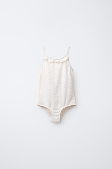 6-14 YEARS/ STRUCTURED SWIMSUIT - Ecru by Zara