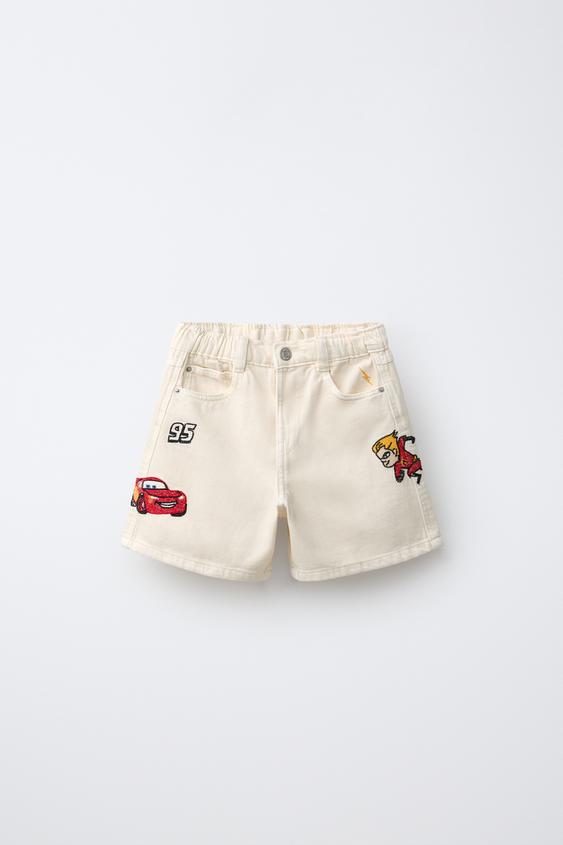 © DISNEY/PIXAR EMBROIDERED TWILL BERMUDA SHORTS - Ecru by Zara - Image 0