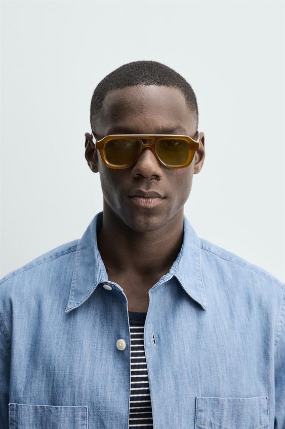 RECTANGULAR SUNGLASSES - Dark red by Zara - Image 0