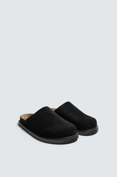 LEATHER CLOGS - Black by Zara