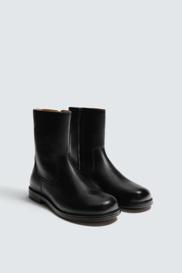 LIMITED EDITION LEATHER BOOTS - Black by Zara