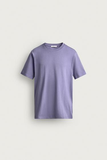 BASIC SLIM FIT T-SHIRT /01 - Light mauve by Zara