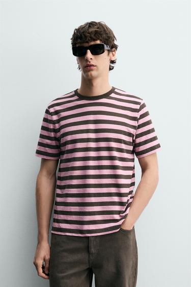 STRIPED JACQUARD T-SHIRT - striped by Zara