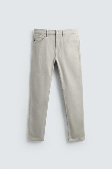 BASIC SLIM FIT JEANS - Ecru by Zara