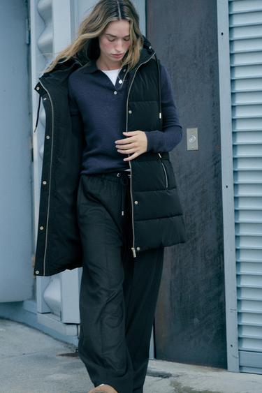 LONG PUFFER GILET - Black by Zara - Image 0