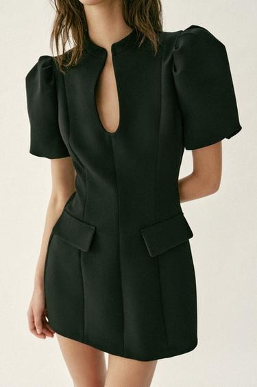 SHORT PUFF SLEEVE DRESS - Black by Zara