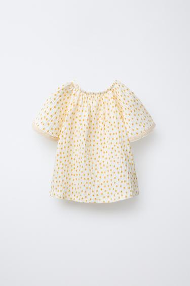 LACE PRINT T-SHIRT - Light yellow by Zara - Image 0